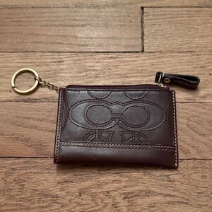 Coach Brown Leather Keychain Wallet
